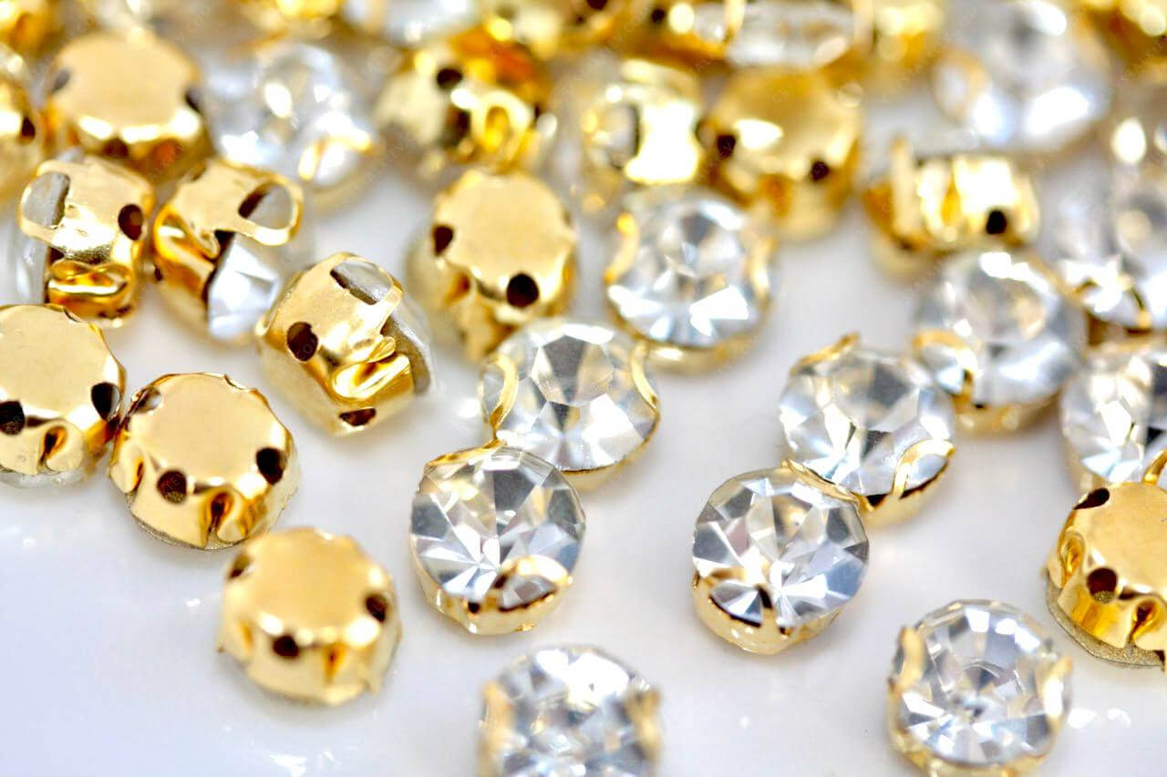 Стрази в цапах Crystal, оправа "дужка"